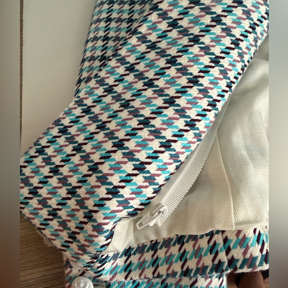 New VERONICA BEARD | Farley Dickey Jacket Turquoise Multi Tweed Houndstooth 0 - Picture 8 of 10
